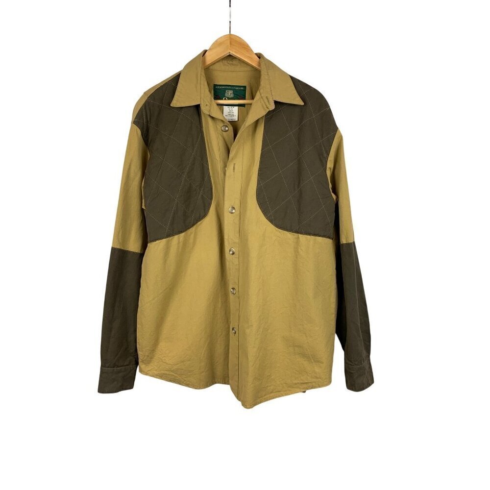 Orvis Mens Khaki & Olive Shooting Jacket L 100% Cotton